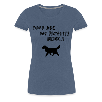 Frauen Premium T-Shirt -  Favorite Dog - Blau meliert