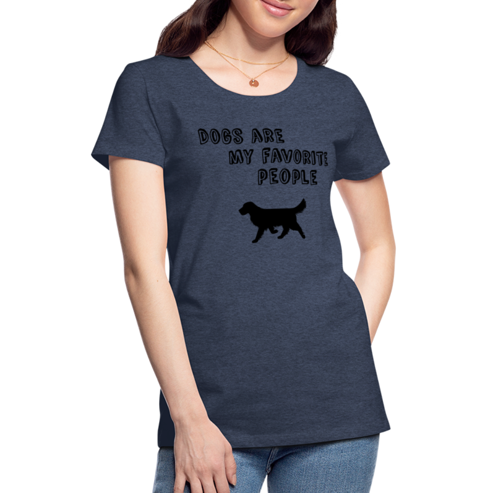 Frauen Premium T-Shirt -  Favorite Dog - Blau meliert