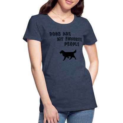 Frauen Premium T-Shirt -  Favorite Dog - Blau meliert