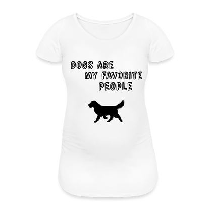 Frauen Schwangerschafts-T-Shirt -  Favorite Dog - weiß