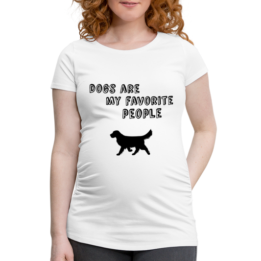 Frauen Schwangerschafts-T-Shirt -  Favorite Dog - weiß