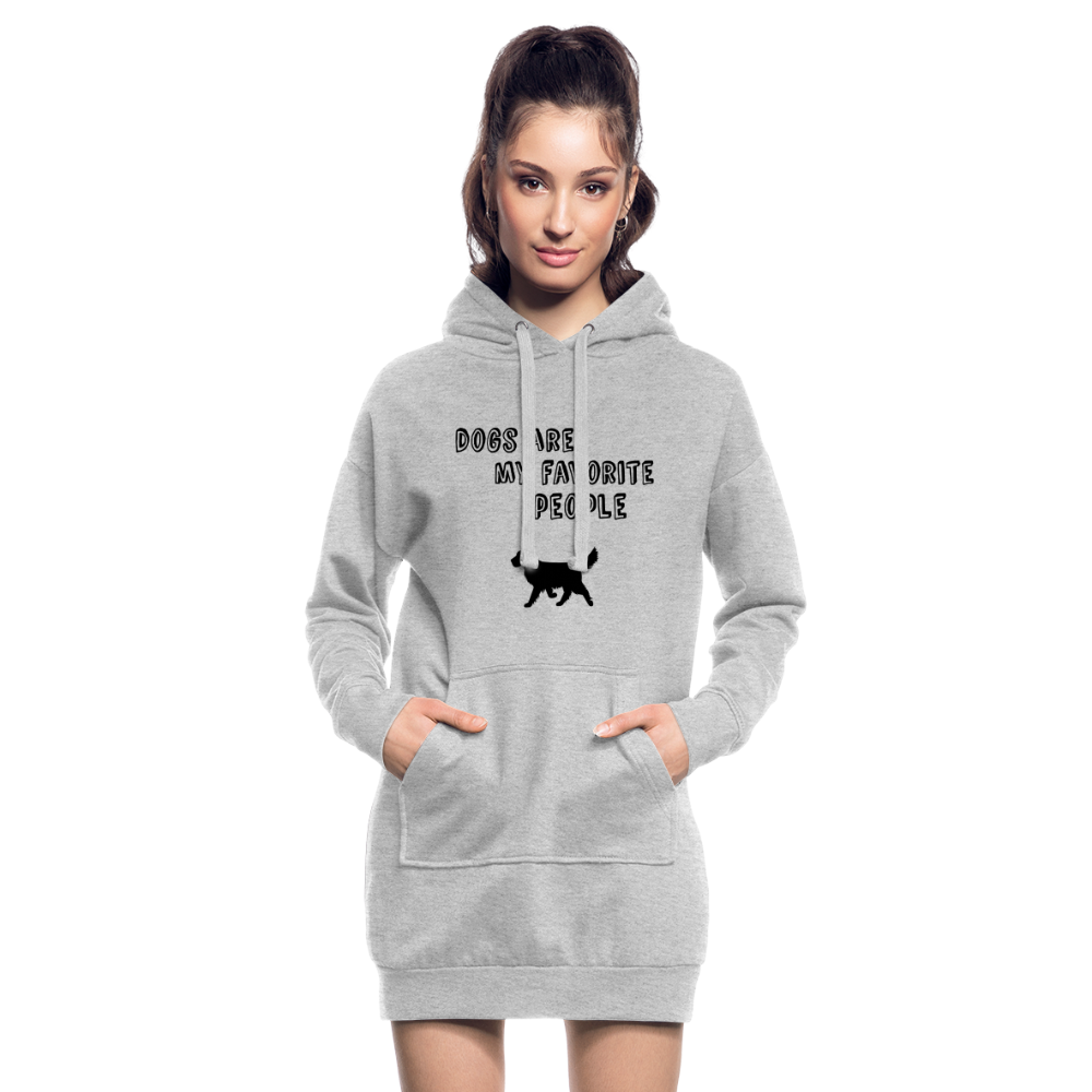 Hoodie-Kleid - Favorite Dog - Grau meliert