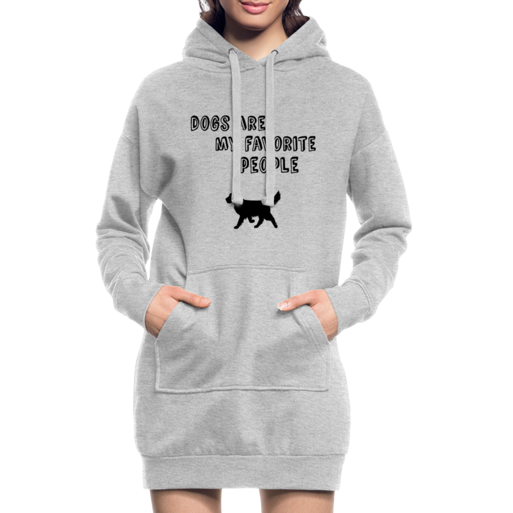 Hoodie-Kleid - Favorite Dog - Grau meliert