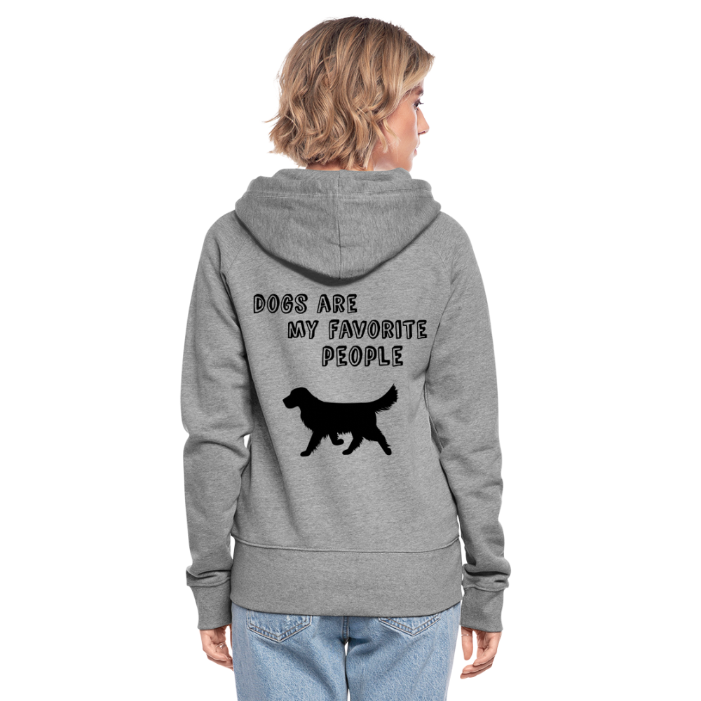 Frauen Premium Kapuzenjacke - Favorite Dog - Grau meliert