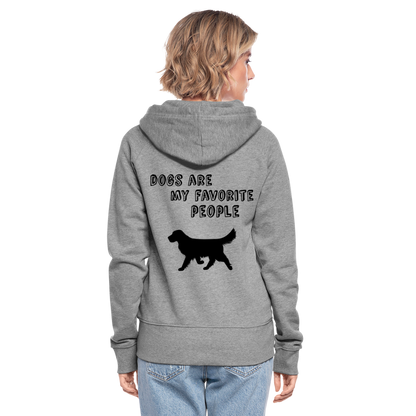 Frauen Premium Kapuzenjacke - Favorite Dog - Grau meliert