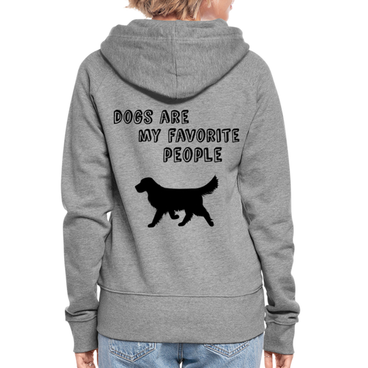 Frauen Premium Kapuzenjacke - Favorite Dog - Grau meliert