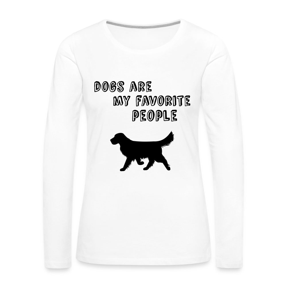 Frauen Premium Langarmshirt - Favorite Dog - weiß