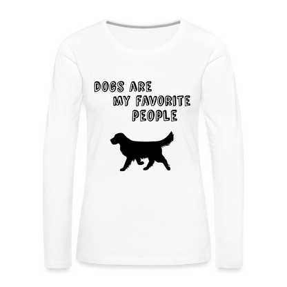 Frauen Premium Langarmshirt - Favorite Dog - weiß