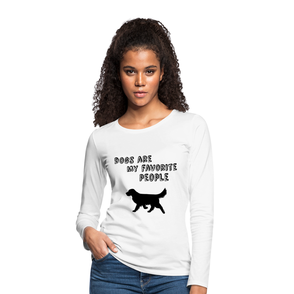 Frauen Premium Langarmshirt - Favorite Dog - weiß