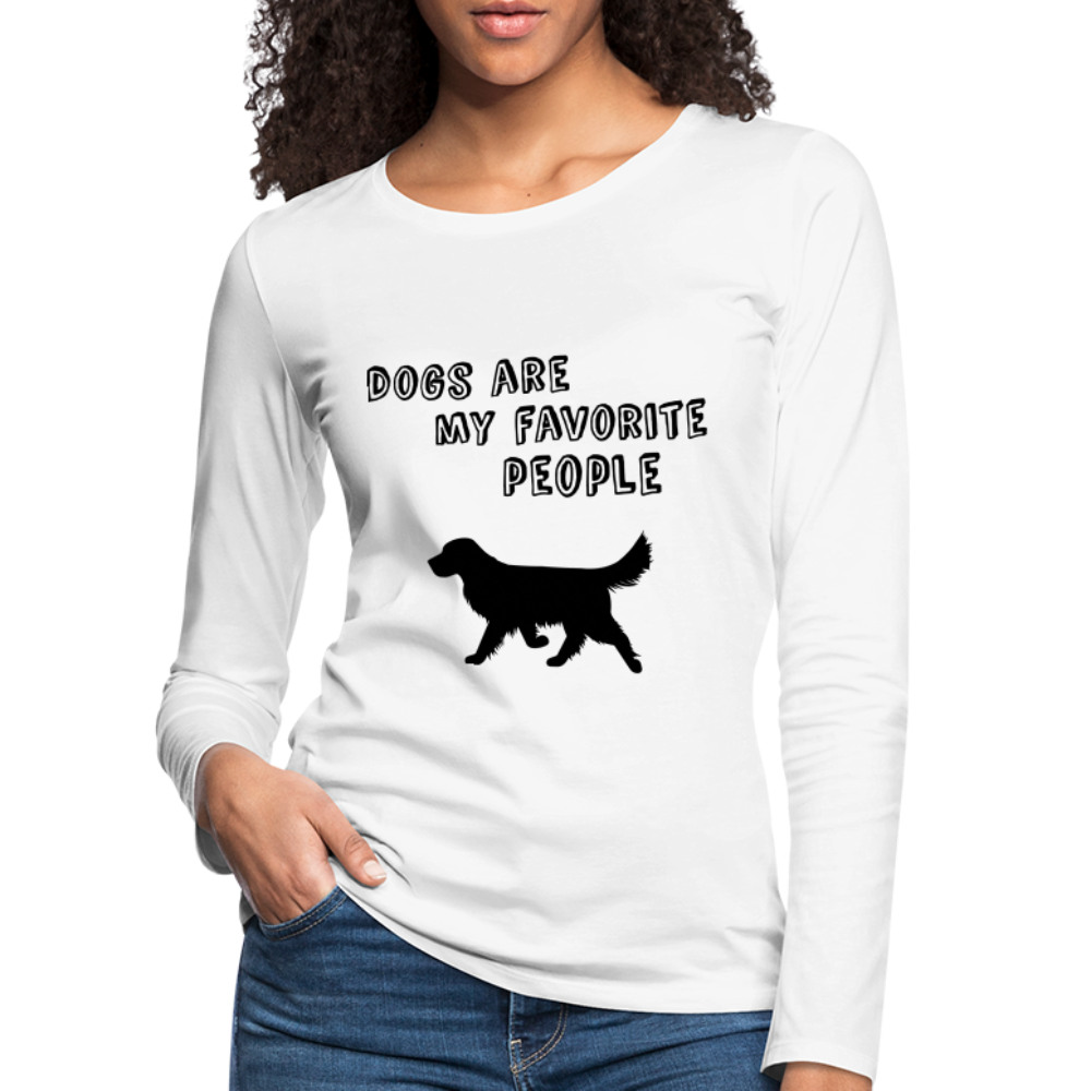 Frauen Premium Langarmshirt - Favorite Dog - weiß