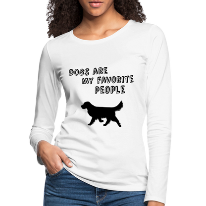 Frauen Premium Langarmshirt - Favorite Dog - weiß