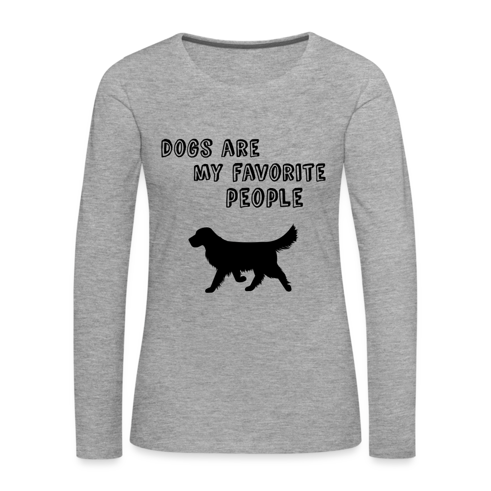 Frauen Premium Langarmshirt - Favorite Dog - Grau meliert