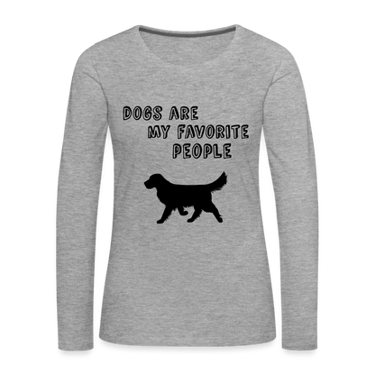 Frauen Premium Langarmshirt - Favorite Dog - Grau meliert