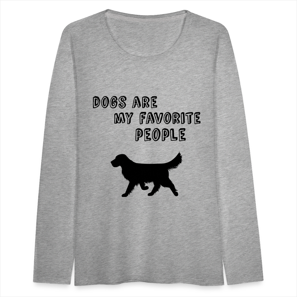 Frauen Premium Langarmshirt - Favorite Dog - Grau meliert