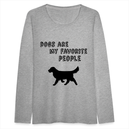 Frauen Premium Langarmshirt - Favorite Dog - Grau meliert