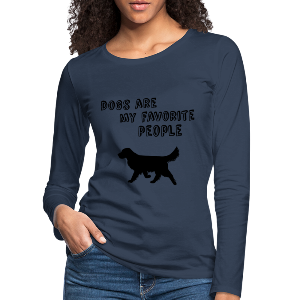 Frauen Premium Langarmshirt - Favorite Dog - Navy