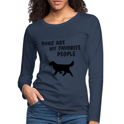 Frauen Premium Langarmshirt - Favorite Dog - Navy