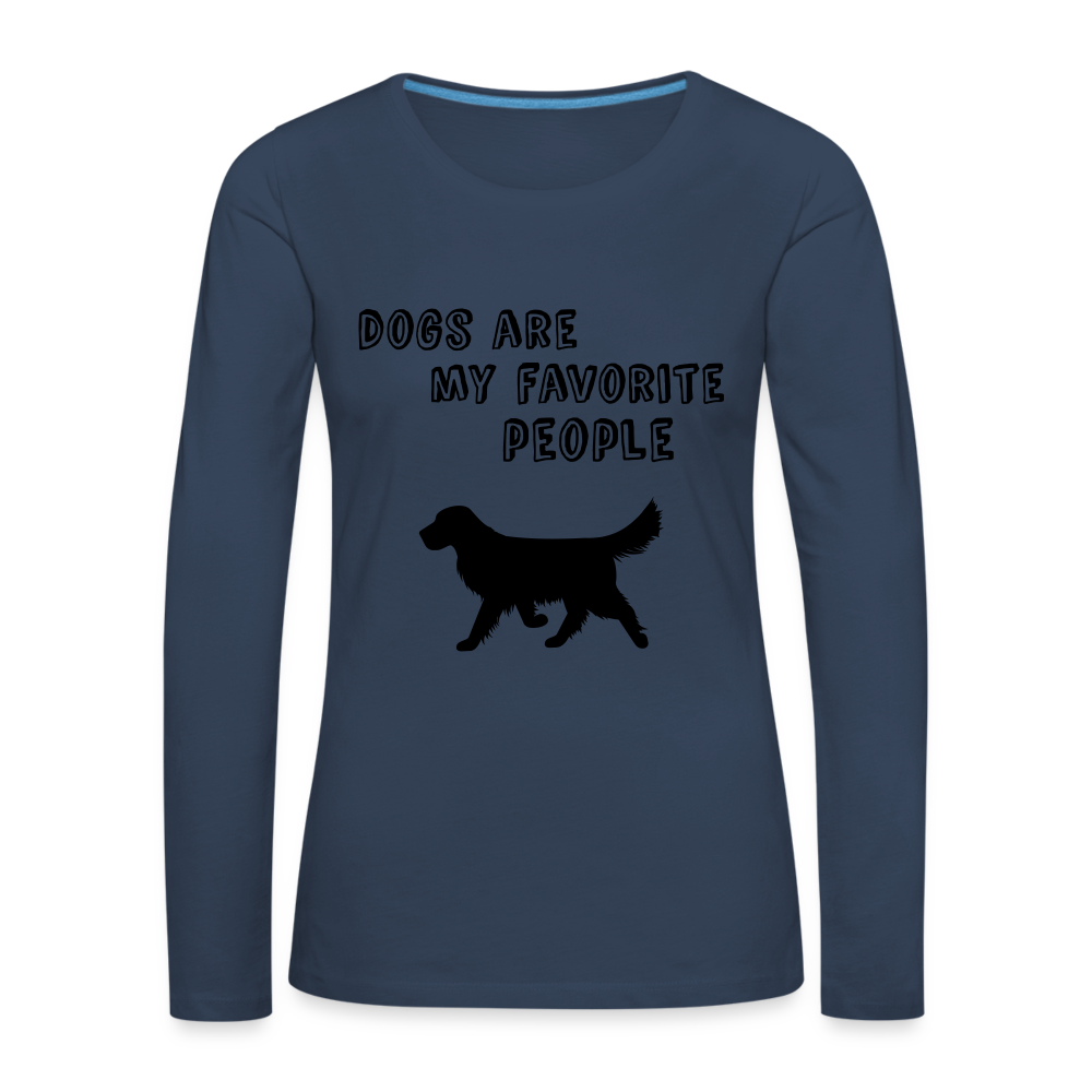 Frauen Premium Langarmshirt - Favorite Dog - Navy