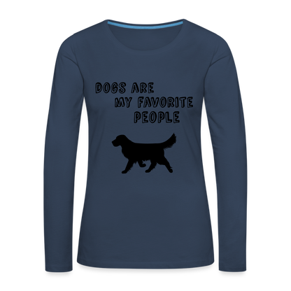 Frauen Premium Langarmshirt - Favorite Dog - Navy