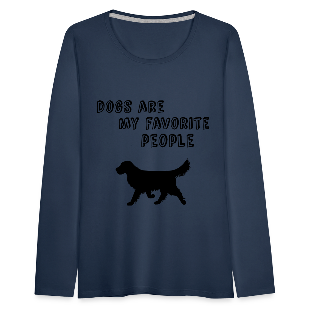 Frauen Premium Langarmshirt - Favorite Dog - Navy