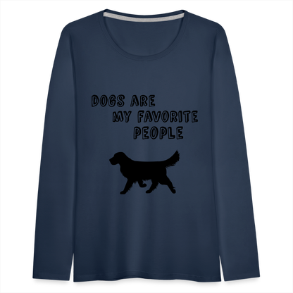 Frauen Premium Langarmshirt - Favorite Dog - Navy