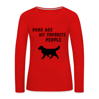 Frauen Premium Langarmshirt - Favorite Dog - Rot