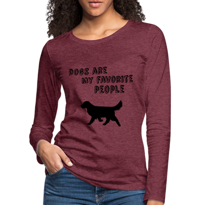 Frauen Premium Langarmshirt - Favorite Dog - Bordeauxrot meliert