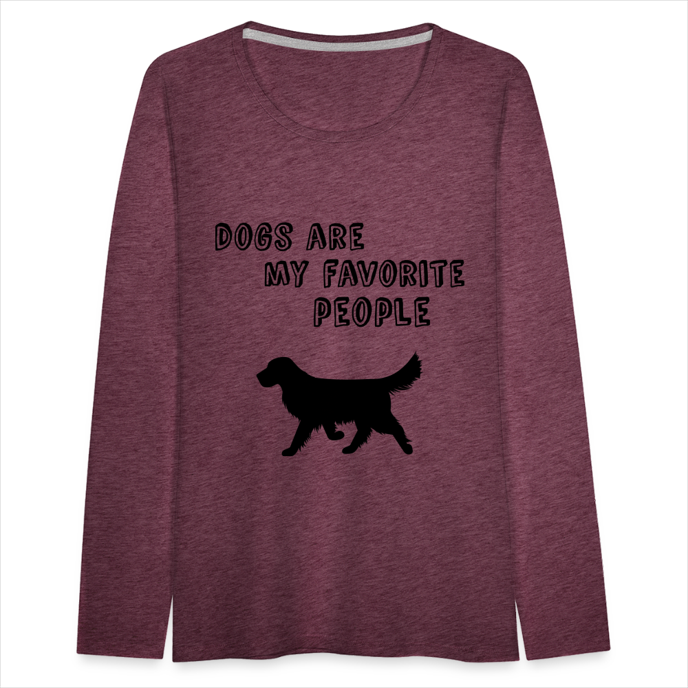 Frauen Premium Langarmshirt - Favorite Dog - Bordeauxrot meliert