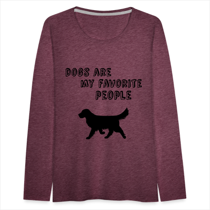 Frauen Premium Langarmshirt - Favorite Dog - Bordeauxrot meliert