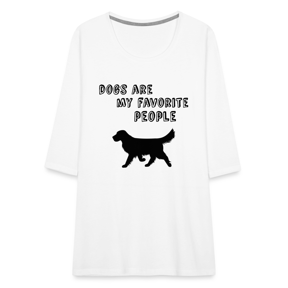 Frauen Premium 3/4-Arm Shirt - Favorite Dogs - weiß