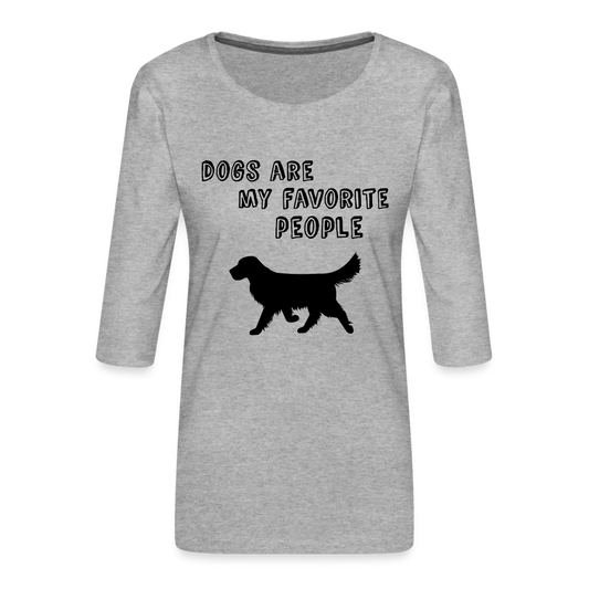 Frauen Premium 3/4-Arm Shirt - Favorite Dogs - Grau meliert