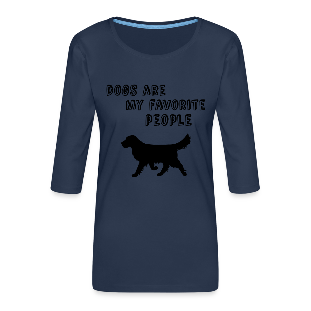 Frauen Premium 3/4-Arm Shirt - Favorite Dogs - Navy