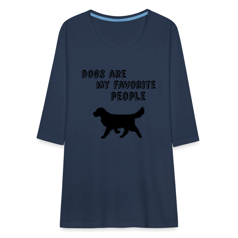 Frauen Premium 3/4-Arm Shirt - Favorite Dogs - Navy