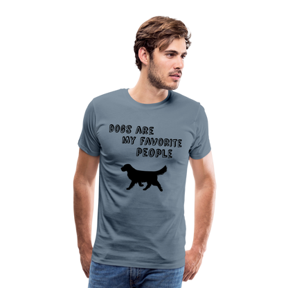 Männer Premium T-Shirt - Favorite Dog - Blaugrau