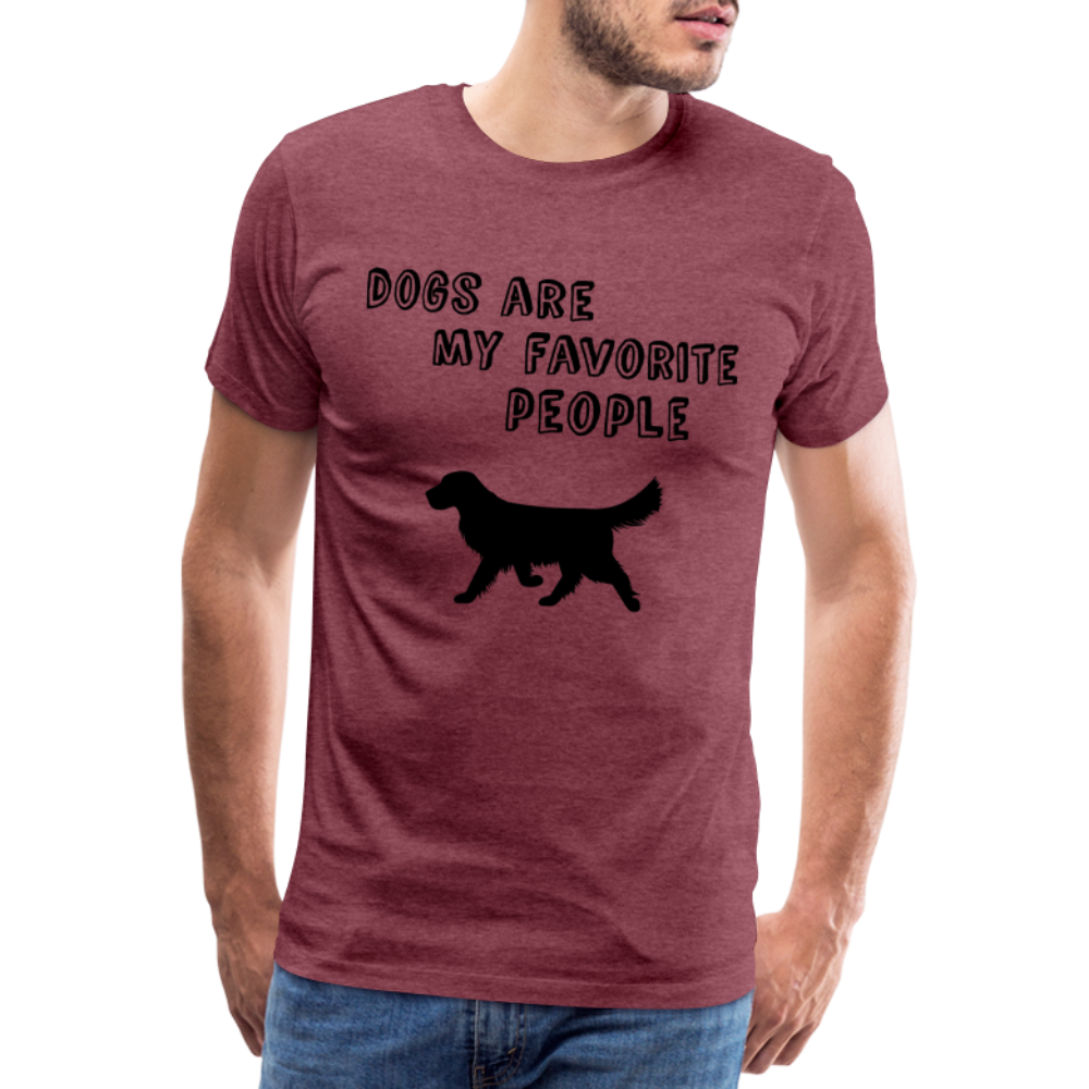 Männer Premium T-Shirt - Favorite Dog - Bordeauxrot meliert