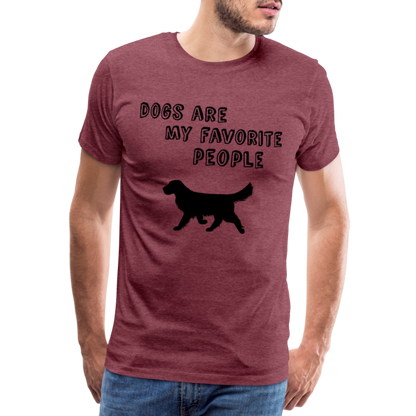 Männer Premium T-Shirt - Favorite Dog - Bordeauxrot meliert