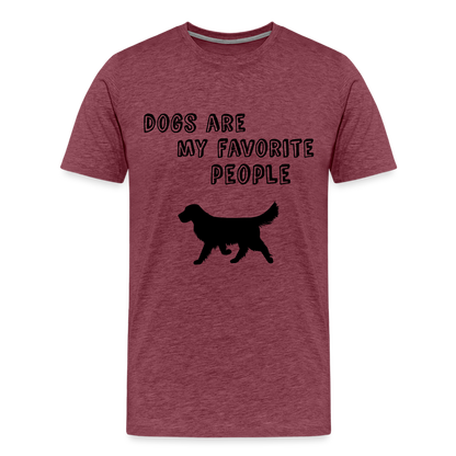 Männer Premium T-Shirt - Favorite Dog - Bordeauxrot meliert