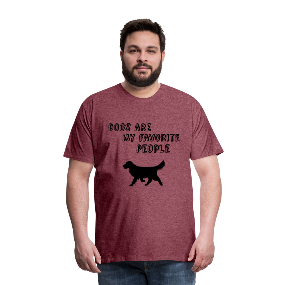 Männer Premium T-Shirt - Favorite Dog - Bordeauxrot meliert