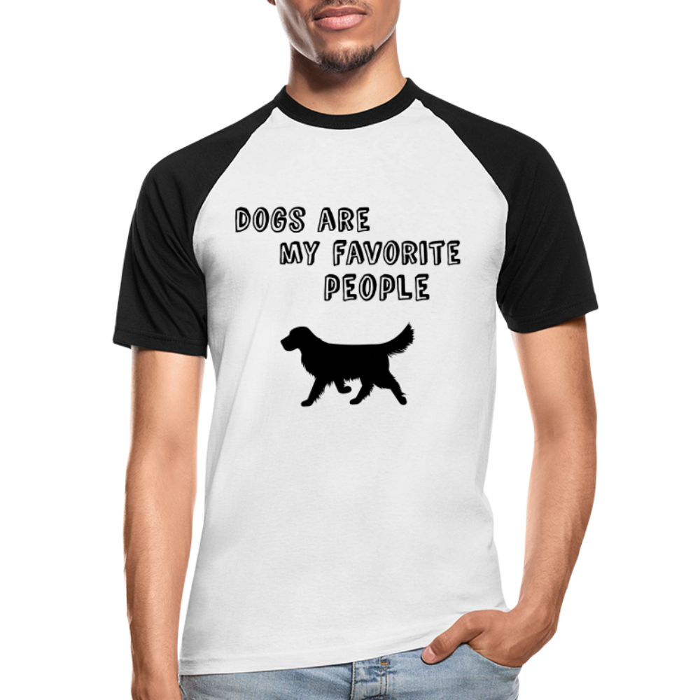 Männer Baseball-T-Shirt - Favorite Dog - Weiß/Schwarz