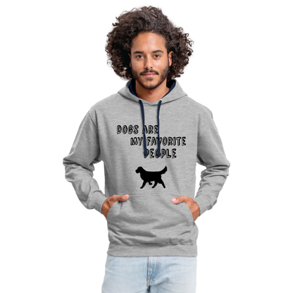 Kontrast-Hoodie - Favorite Dog - Grau meliert/Navy