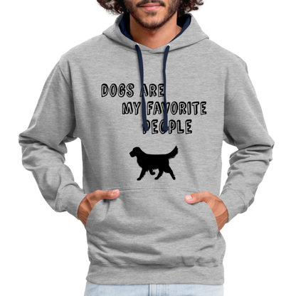 Kontrast-Hoodie - Favorite Dog - Grau meliert/Navy