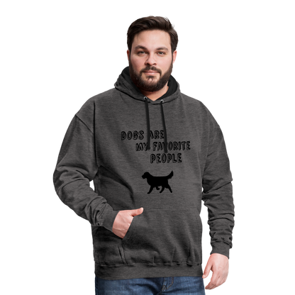 Kontrast-Hoodie - Favorite Dog - Anthrazit/Schwarz