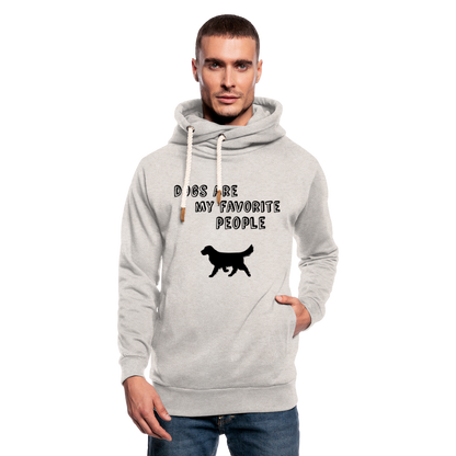 Unisex Schalkragen Hoodie - Favorite Dog - Beige meliert