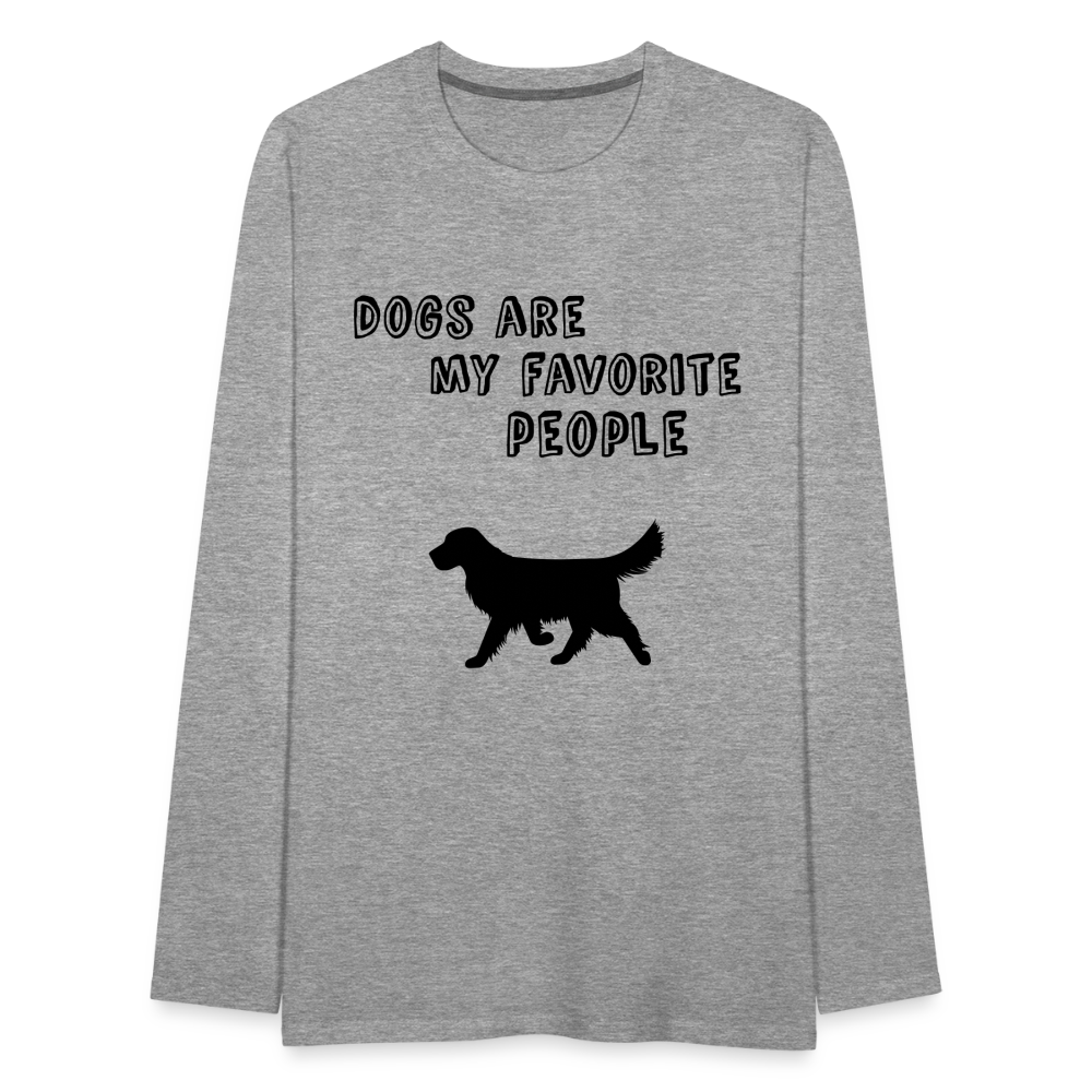 Männer Premium Langarmshirt - Favorite Dog - Grau meliert