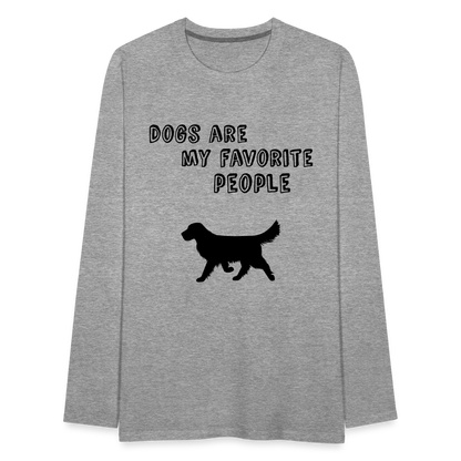 Männer Premium Langarmshirt - Favorite Dog - Grau meliert