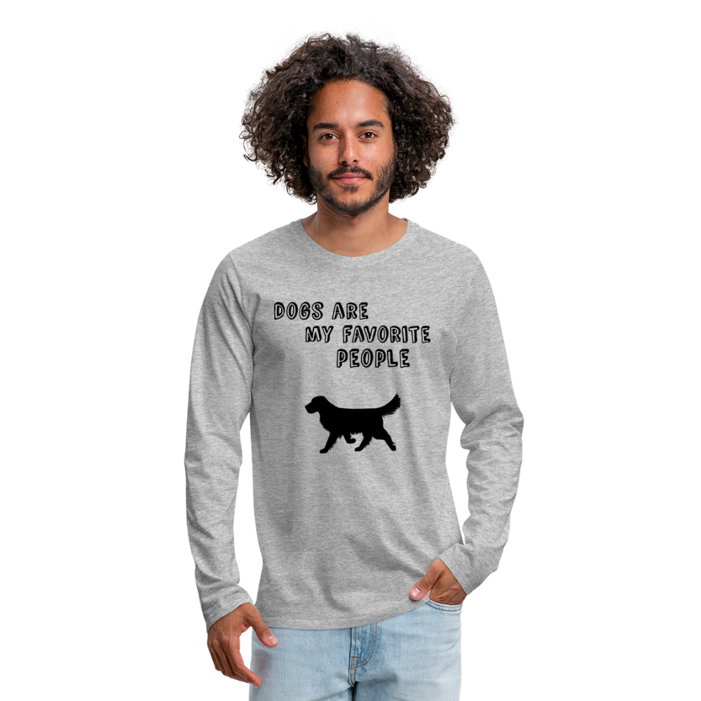 Männer Premium Langarmshirt - Favorite Dog - Grau meliert