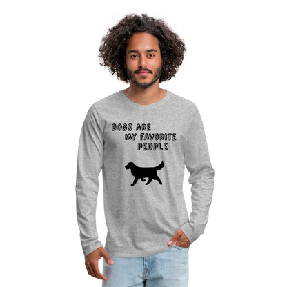 Männer Premium Langarmshirt - Favorite Dog - Grau meliert