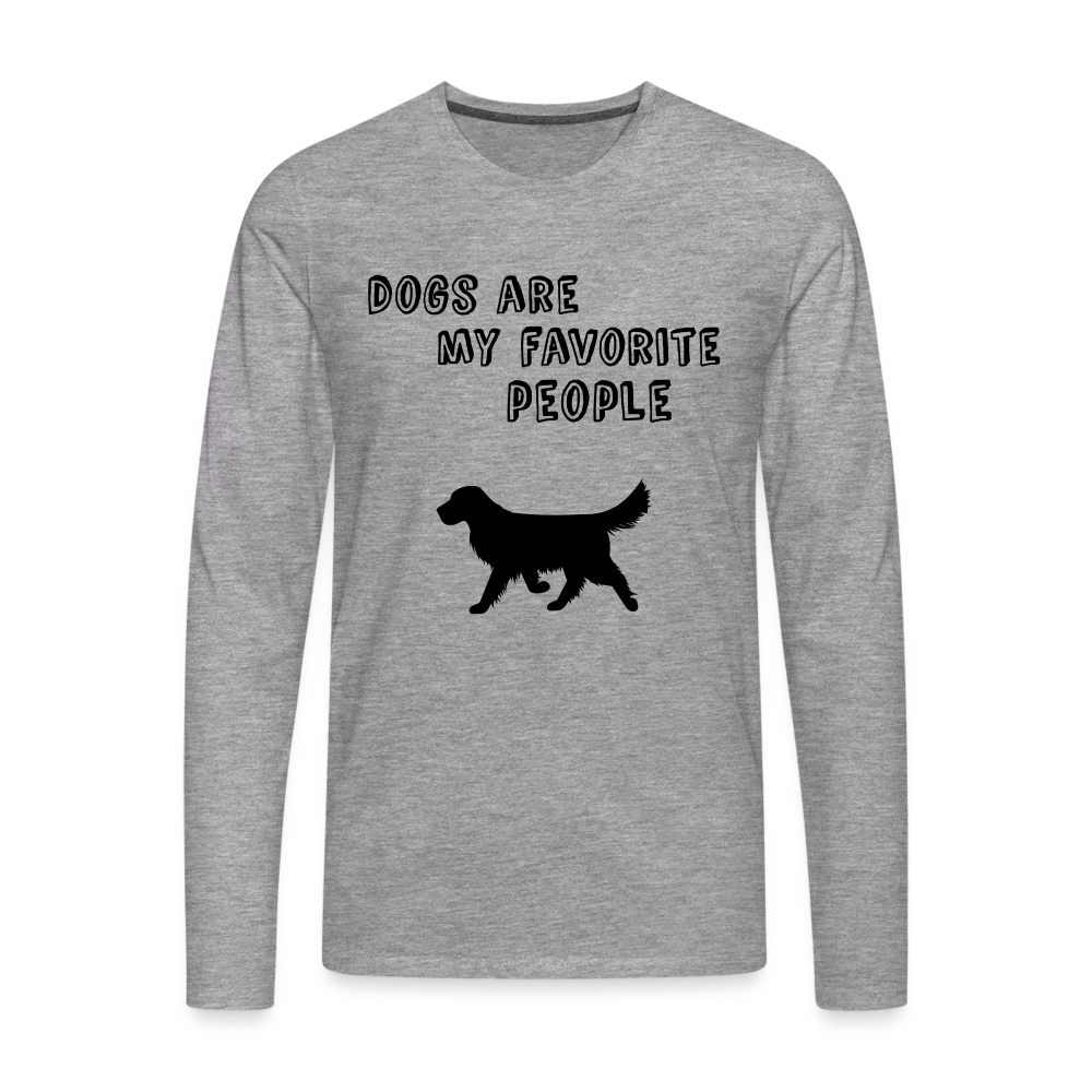 Männer Premium Langarmshirt - Favorite Dog - Grau meliert