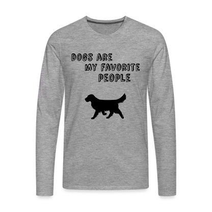 Männer Premium Langarmshirt - Favorite Dog - Grau meliert