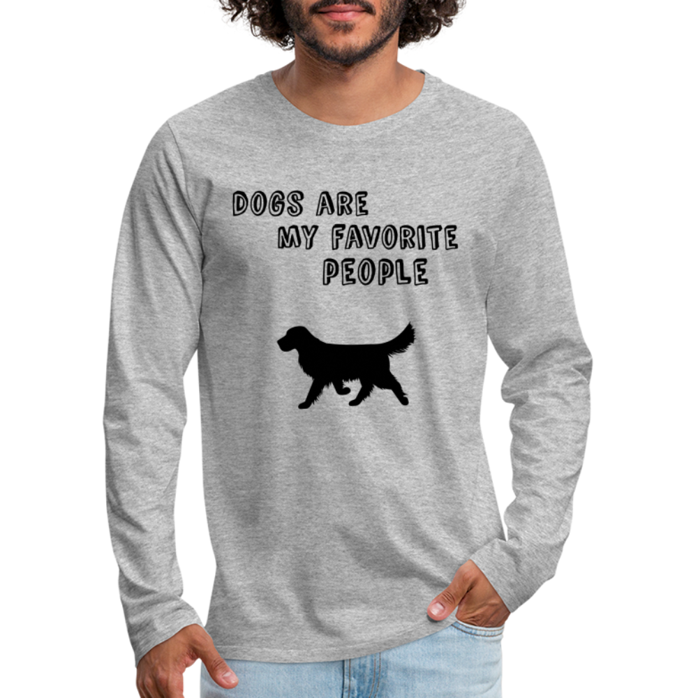 Männer Premium Langarmshirt - Favorite Dog - Grau meliert